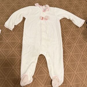 Mayoral White and Pink Baby Footie